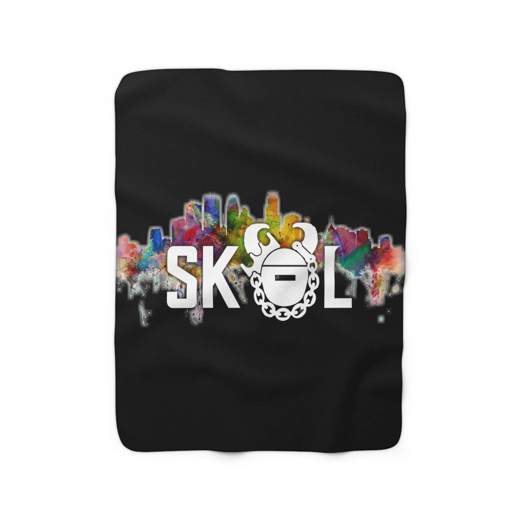 Sherpa Fleece Blanket - Black - Skyline