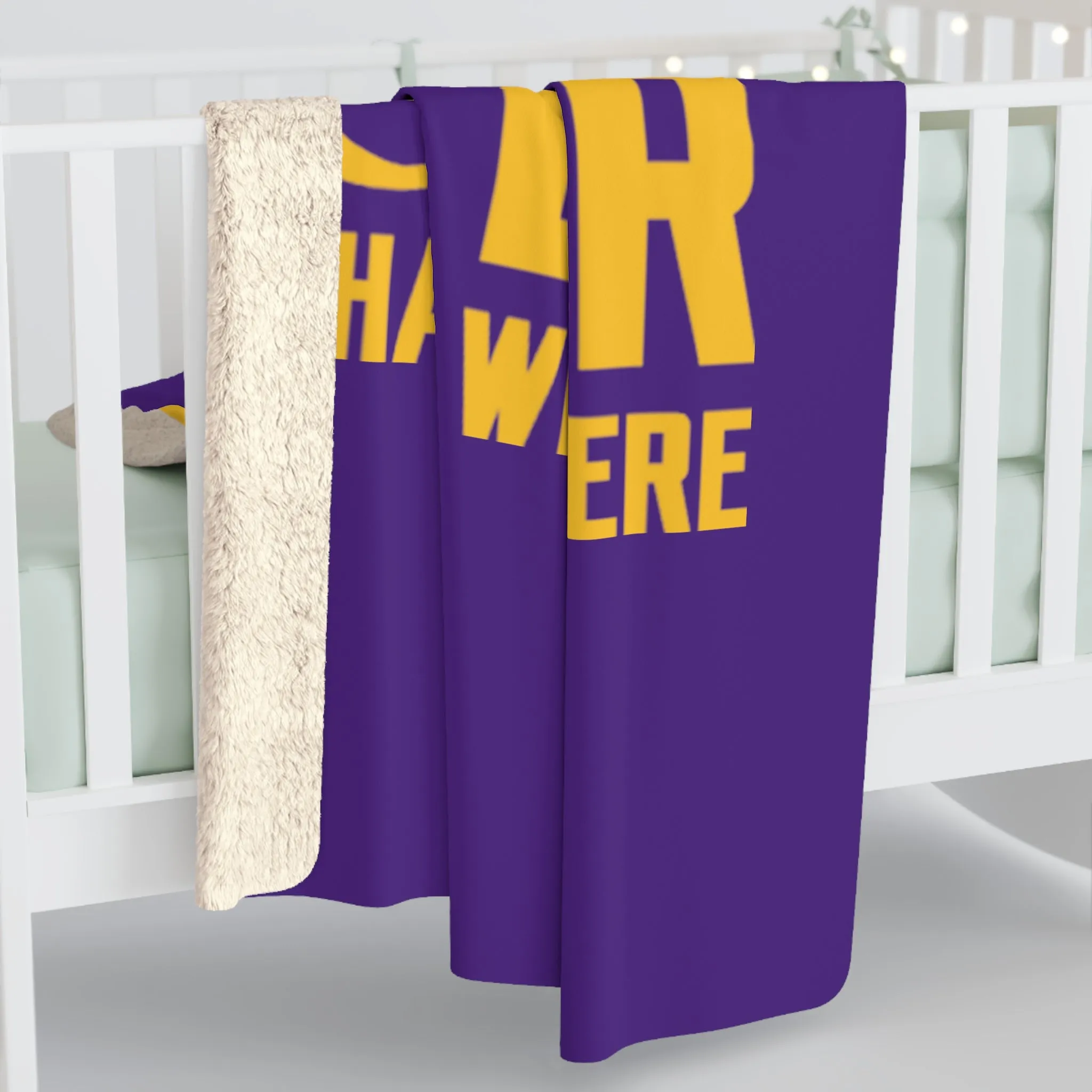 Sherpa Fleece Blanket - Purple/Gold - Football & BEER