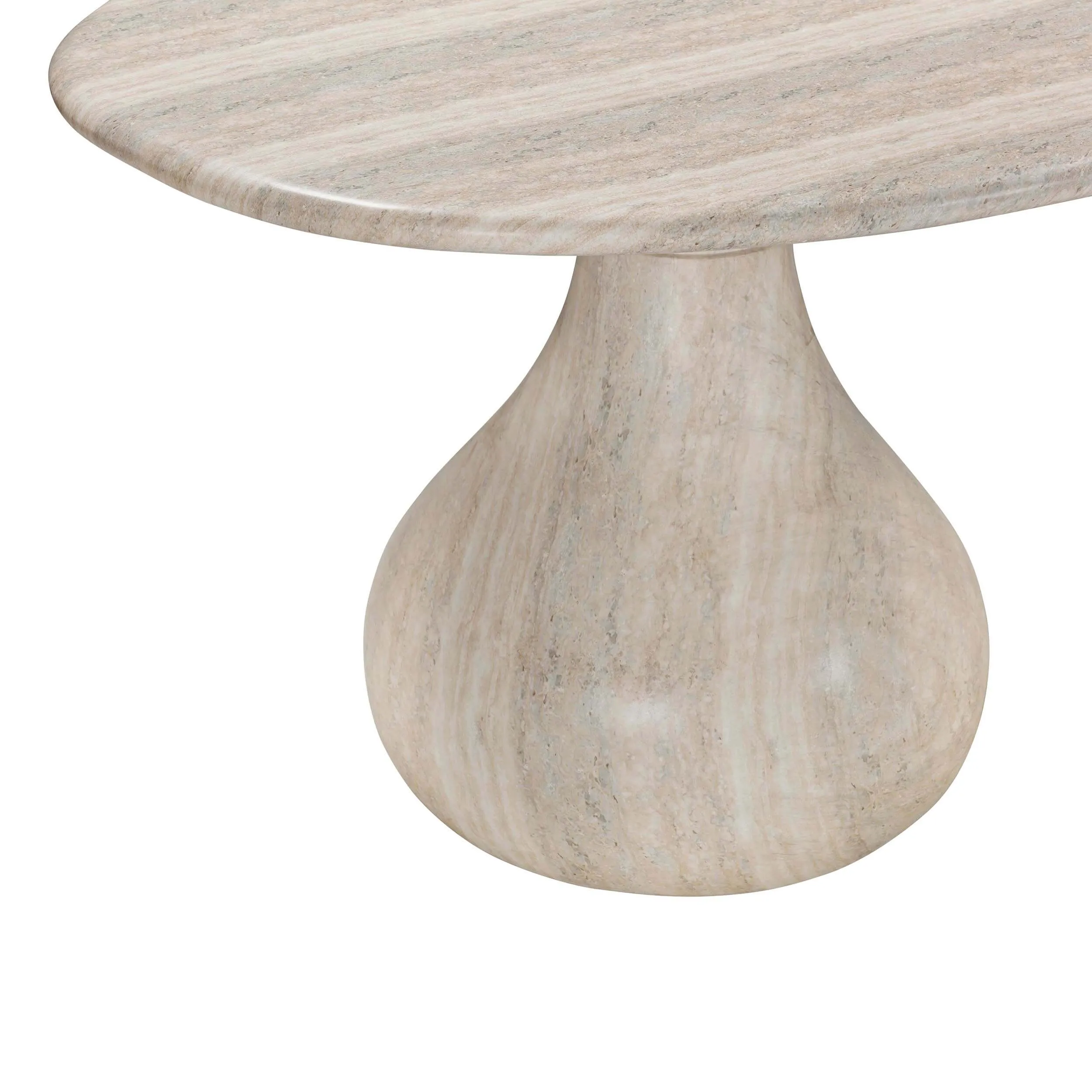 Smooch Outdoor Oval Dining Table, Faux Travertine