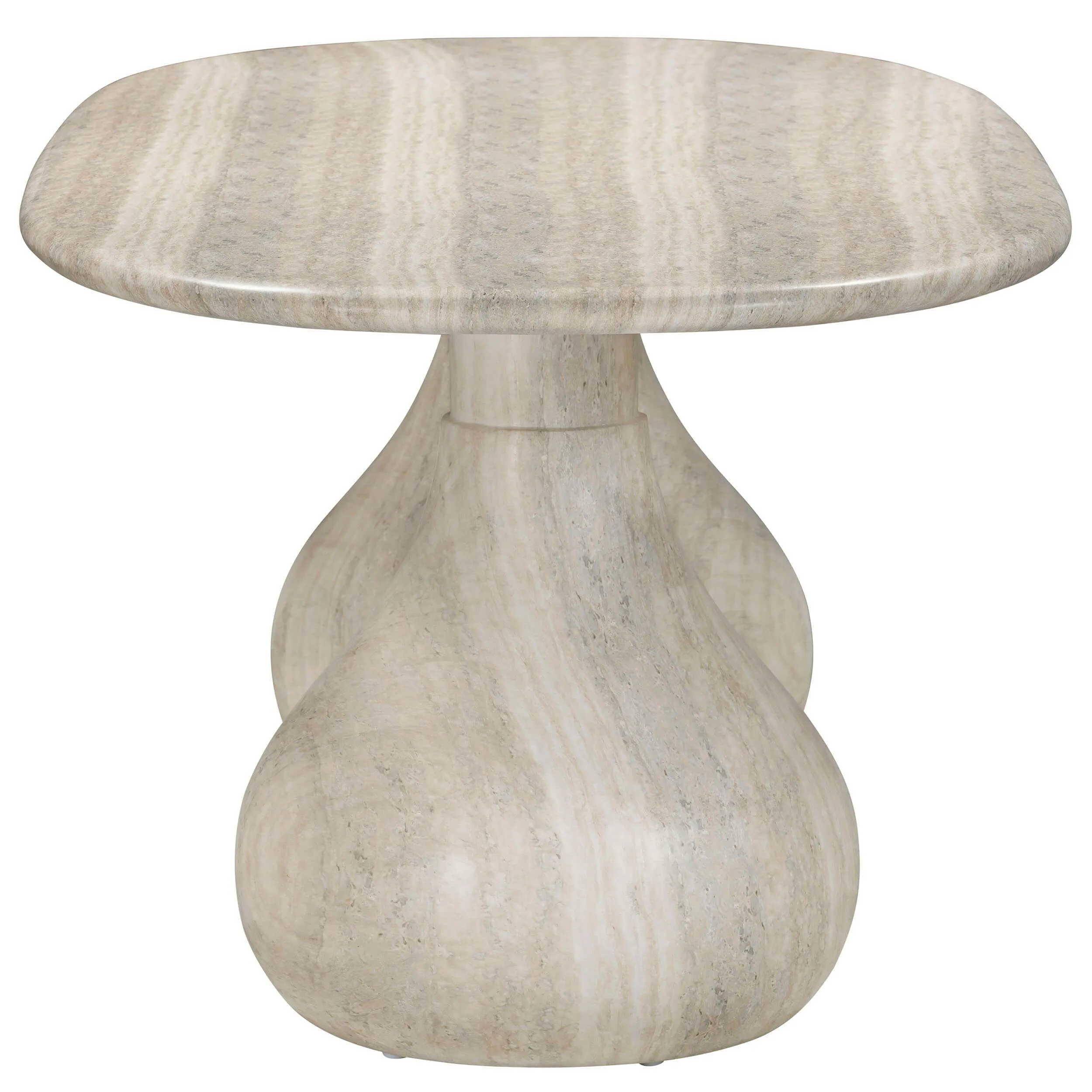 Smooch Outdoor Oval Dining Table, Faux Travertine