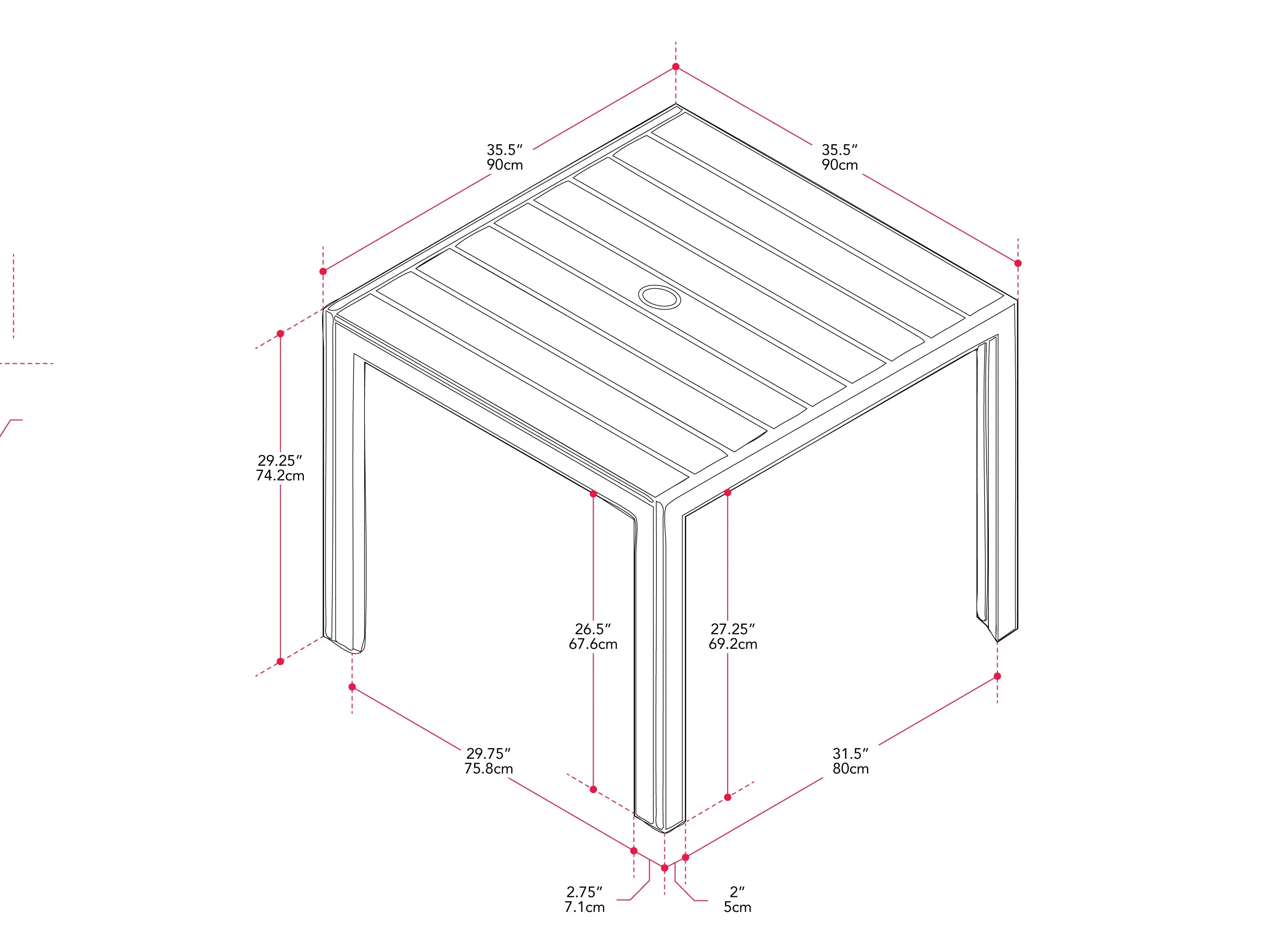 Square Outdoor Dining Table