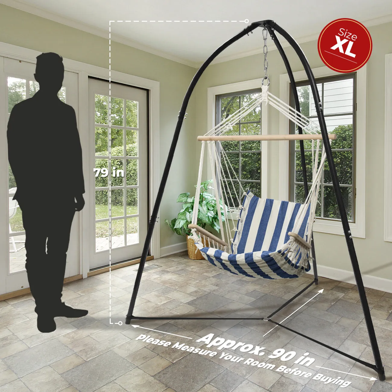 Steel Hammock Chair Stand Tripod Style