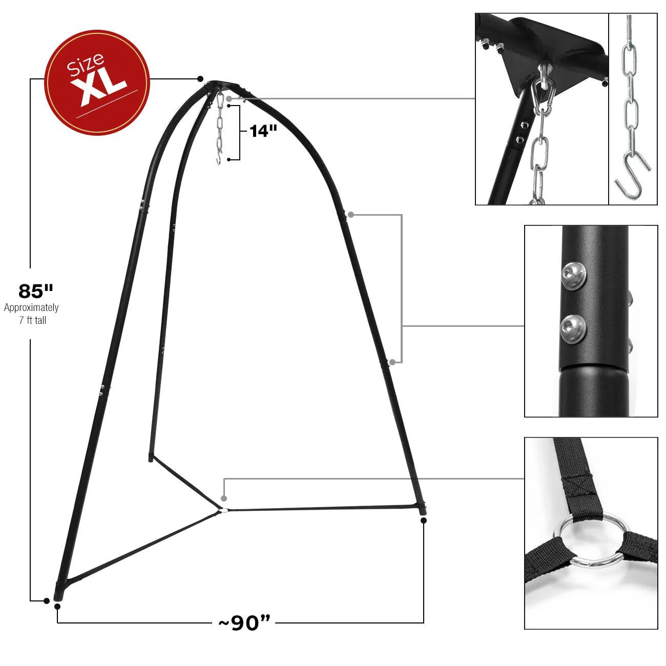 Steel Hammock Chair Stand Tripod Style