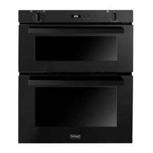 Stoves SGB700PS BLK Black Glass Under Counter Double Gas Oven