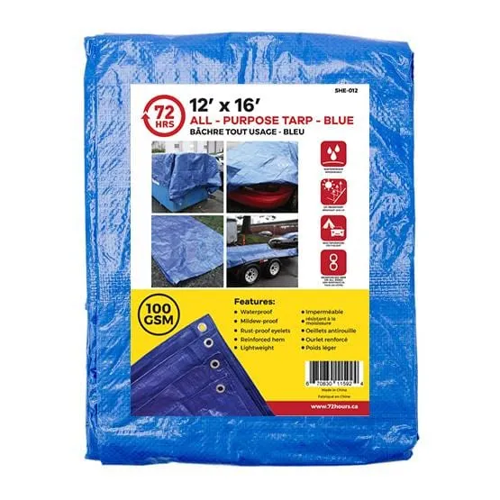 Tarp, All-Purpose, Blue - 72HRS