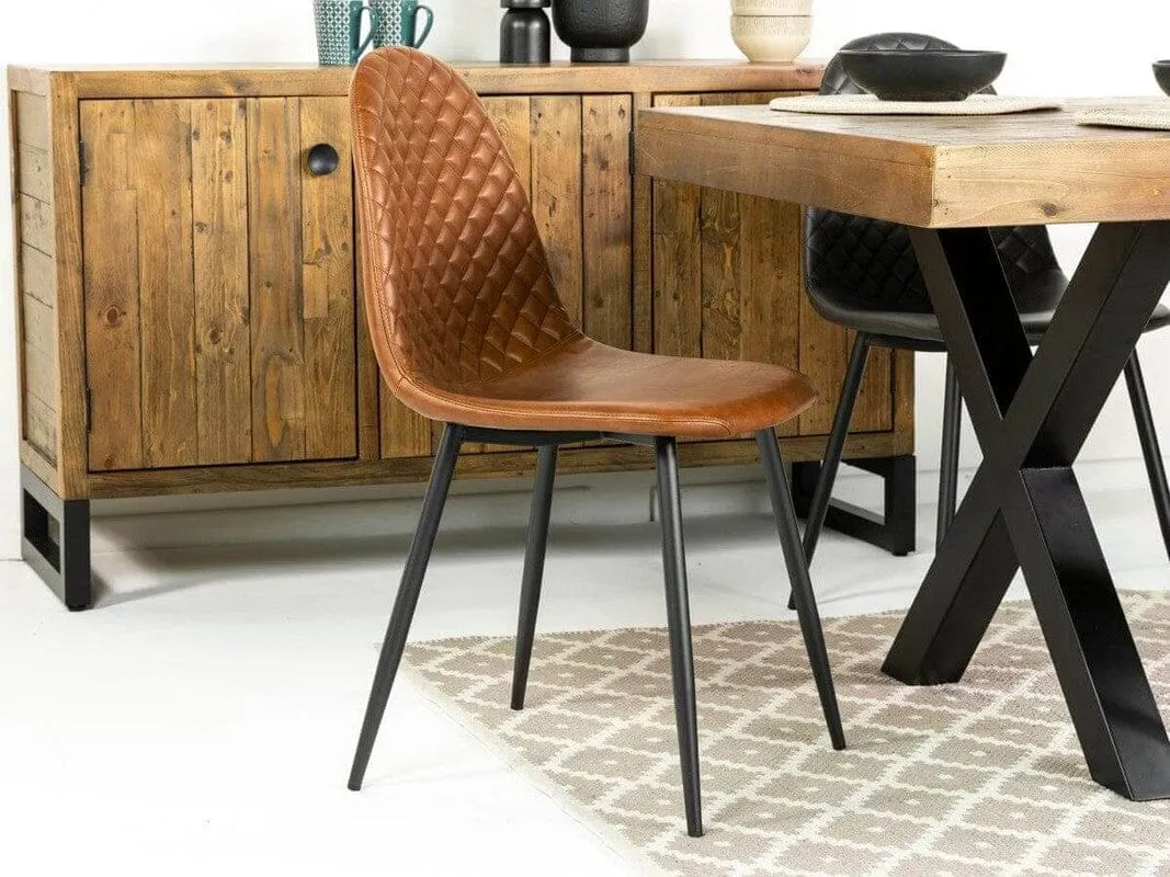 Tulsa Extendable Dining Table (180cm - 240cm) & Brown Dallas Dining Chairs