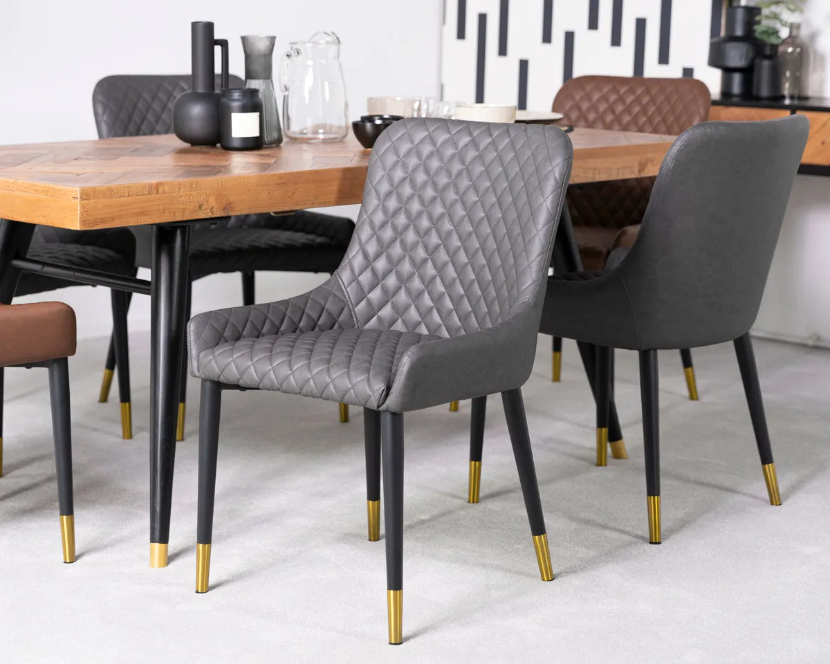 Tulsa Round Dining Table & Grey Sarah Dining Chairs