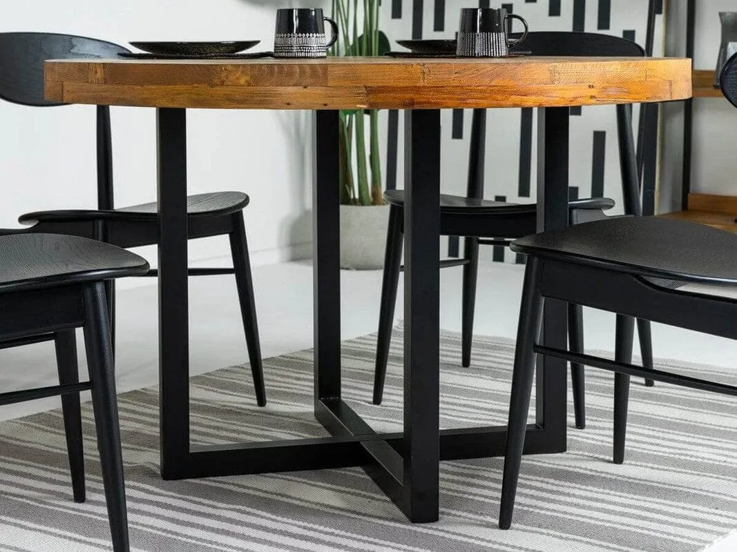 Tulsa Round Dining Table & Grey Sarah Dining Chairs