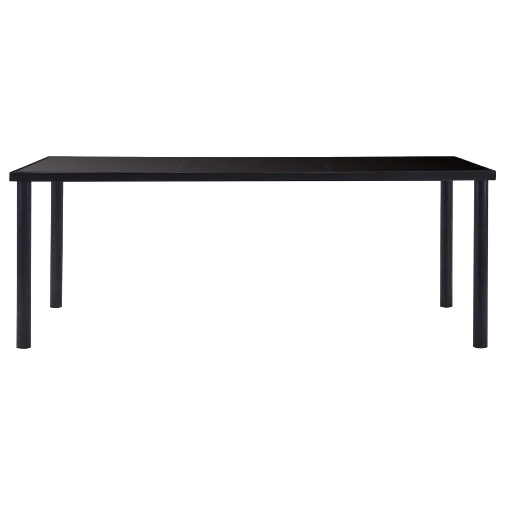 vidaXL Dining Table Black 200x100x75 cm Tempered Glass