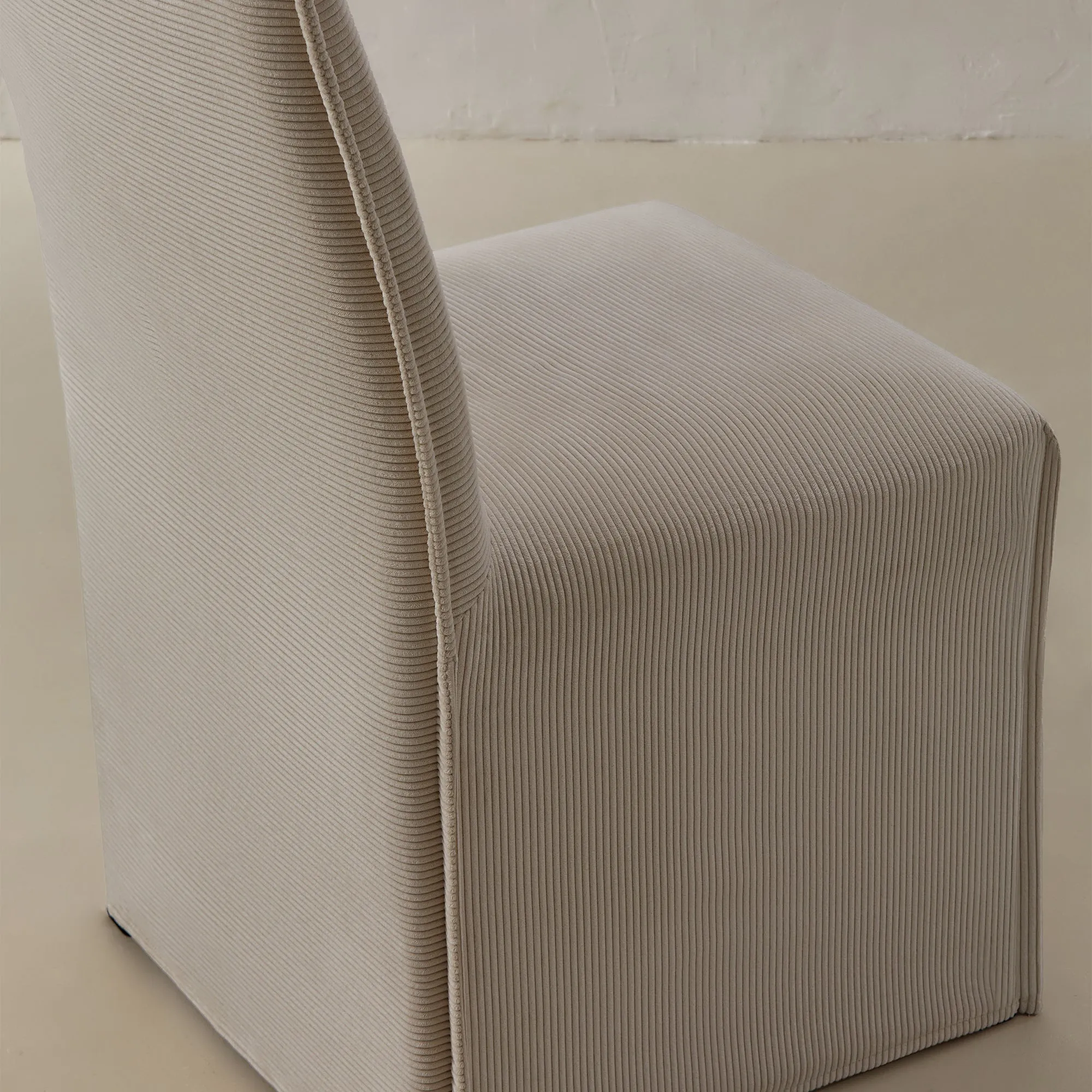 Washable Upholstered Dining Chair | 15" Back Height in Milk (Set of 2)