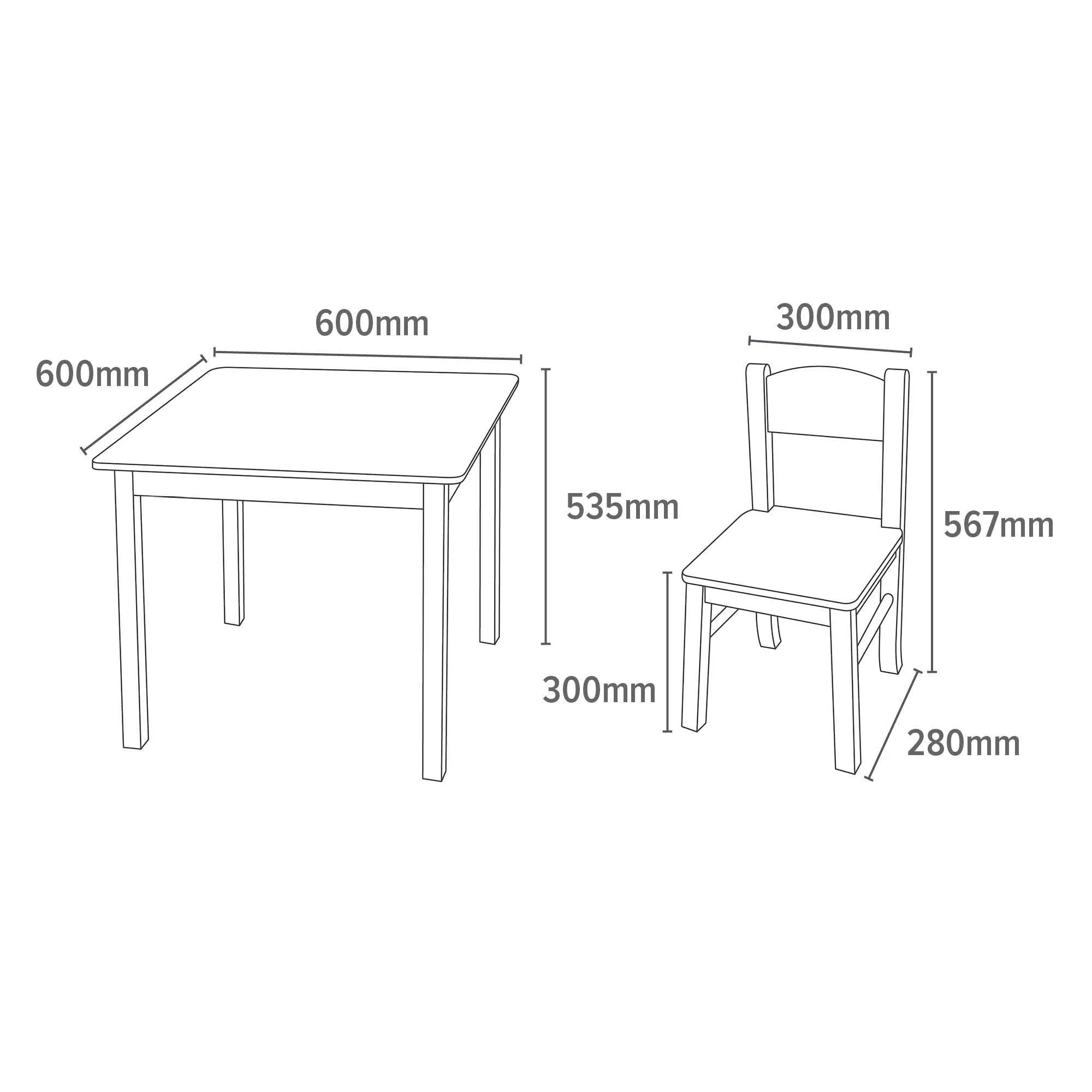 White Wooden Table and Chair Set