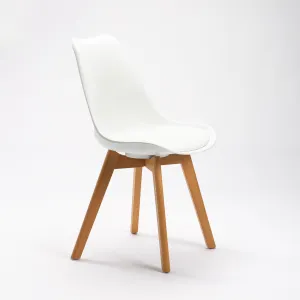 Wooden Leg Dining Chair A-305 White Chair